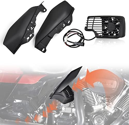 VEISUTOR CoolFlow Fan for Road Glide, Oil Cooler Fan with Heat Shield for Harley Touring CVO...