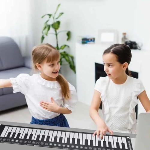Piano enroulable à 49 touches avec sac de transport, piano électronique portable rechargeable amélioré, haut-parleurs 2 W, piano de voyage, clavier de piano de musique numérique avec enregistrement - Les Beatles, Paul McCartney, John Lennon, RIngo Starr, George Harrison Piano enroulable à 49 touches avec sac de transport, piano électronique portable rechargeable amélioré, haut-parleurs 2 W, piano de voyage, clavier de piano de musique numérique avec enregistrement – Image 4