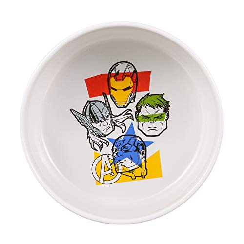 Marvel Comics Avengers Ceramic Dog Bowl, 6-Inch | White Ceramic Dog Bowl with Official Avengers Characters and Logo | Medium Dog Food Bowl or Water Bowl for Dry and Wet Food | 3.5 Cups 28 oz Marvel Comics Avengers Ceramic Dog Bowl, 6-Inch | White Ceramic Dog Bowl with Official Avengers Characters and Logo | Medium Dog Food Bowl or Water Bowl for Dry and Wet Food | 3.5 Cups 28 oz