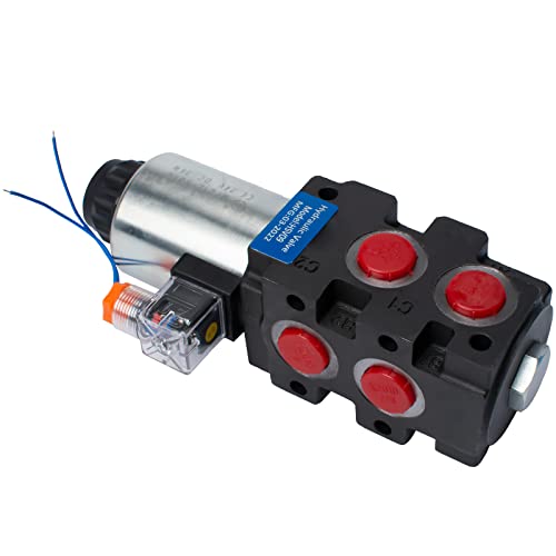 INPANOLS Hydraulic Solenoid Diverter Valve, 18 GPM DC 24V Hydraulic Solenoid Selector, MAX