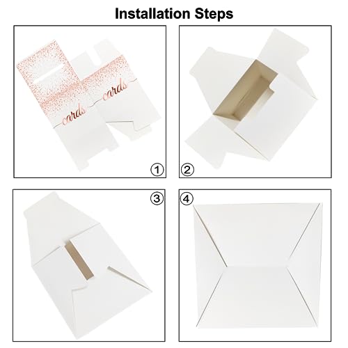 image for WNINK Rose Gold Cards Box for Birthday, Wedding, Bridal or Baby Shower