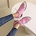 Kekonaca Women's Wingtip Oxfords Cow Print Mary Jane Lace Up Brogues Classic Chunky Low Heels Vintage Pumps Round Toe Comfortable Ladies Fashion Office Derby Dress Shoes(Pink, US Size 7.5)