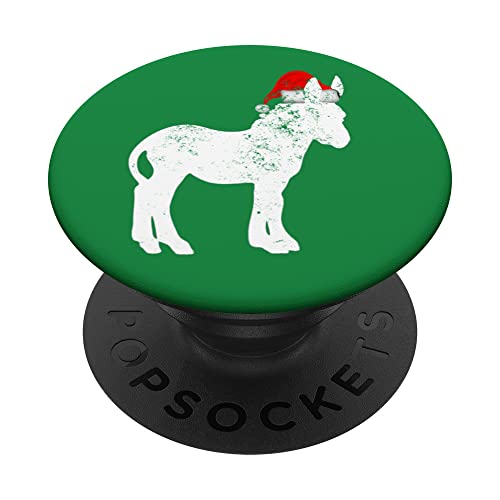 Donkey Mule Burro Santa Hat - Pijama navideño PopSockets PopGrip Intercambiable