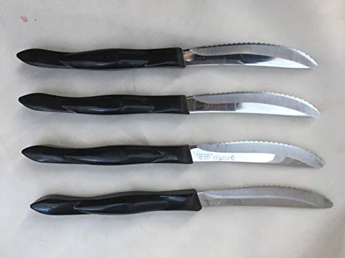 Cutco Steak/Table Knives 1759 Set of 4 Black Handle (Classic Dark Brown) Serrated