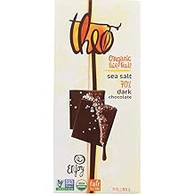 Theo Chocolate, Amazon Go Theo Branded Bar, Sea Salt 70% Dark Chocolate Bar Pack of 12