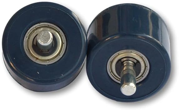 Replacement wheels for two-wheeled sports shoes.