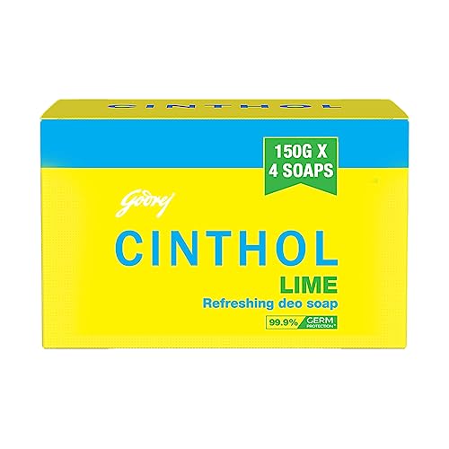 Cinthol Lime Soap 99.9% Germ Protection, Pack of 4 Cinthol Lime Soap 99.9% Germ Protection, Pack of 4