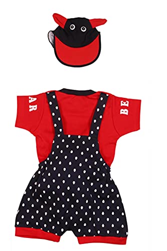 Image of Baby Boy's And Baby Girl's Dungaree Set /Romper Set with T-Shirt And Cap
