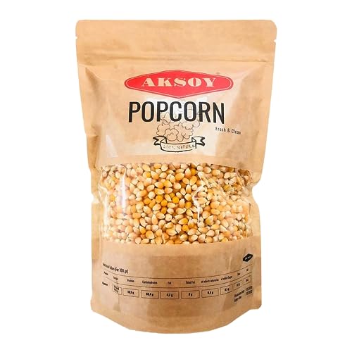 AKSOY Popping Corn Kernels - 1.25KG | Popcorn Seeds for Stovetop Microwave & Air Popper | Freshly Harvested Corn for Delicious Homemade Popcorn Snacks (Packing May Vary)