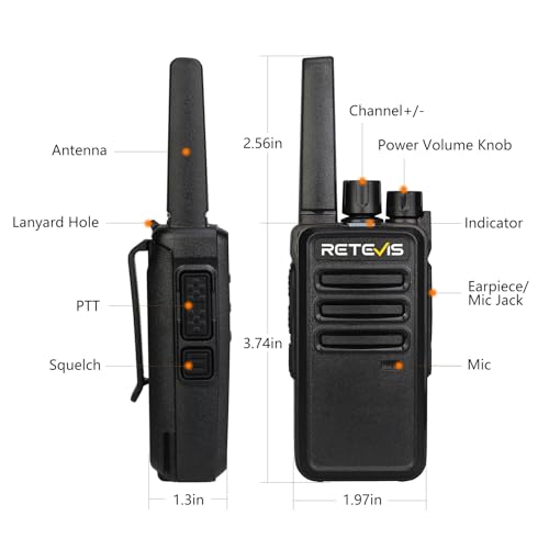 Image of Retevis RT68 Adults Walkie Talkies, Portable FRS Two-Way Radios (10 Pack)