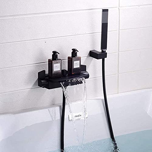 Mitigeur de baignoire avec accessoire de douche robinets de bain cascade noir