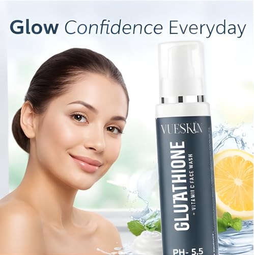 Image of VUESKIN Glutathione & Vitamin C Brightening Face Wash - Gentle Daily Cleanser for Glowing Skin