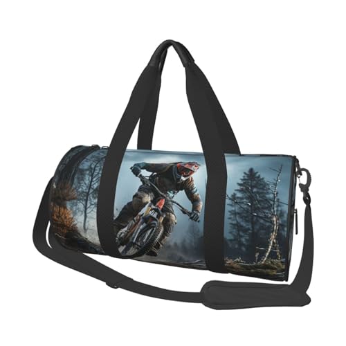 Travel Bag For Women,Mountain Bike Tournament Print Personal Item Duffle Bags,Weekend Travel Duffel Tote Bag,Travel Sport Gym Bag For Men,Airplane Travel Essentials For Flying