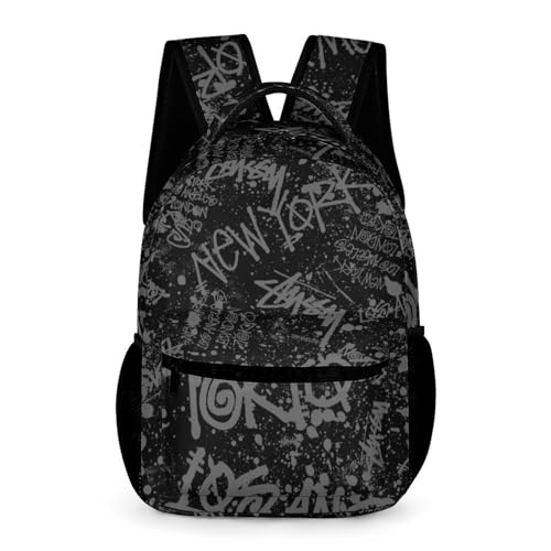 Hip-Hop Graffiti Print Teens Backpack for Boys & Girls, Perfect Choice for Student Travel & School Backpacks