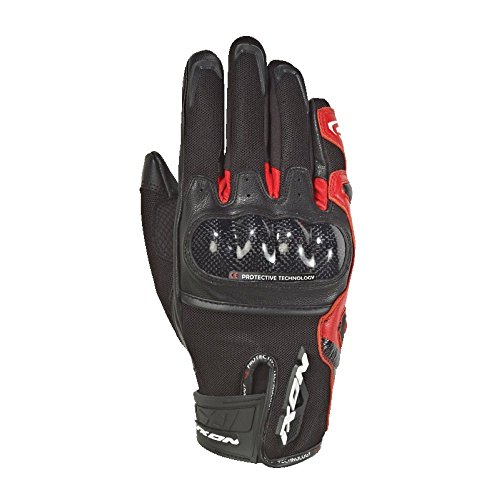 IXON Paire de Gants Moto Rs Rise Air, Noir/Rouge, Taille S