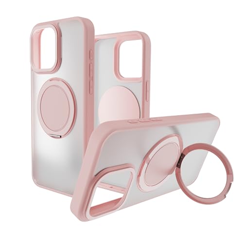 Coque iPhone 15 Pro Max AT&T rose béquille intégrée pour éviter les chutes