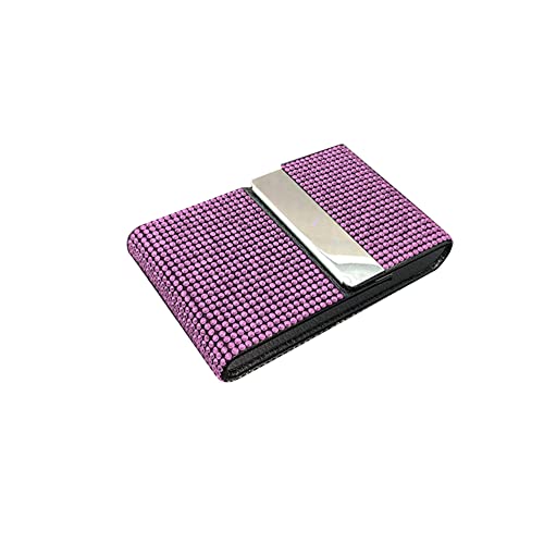Bling Card Case Crystal Card Holder Minimalist Credit Card Holder Magnetic Closure Design Cards Storage Box with Shining Rhinestones Portable Card Holder for ID Passport Driving License for Women