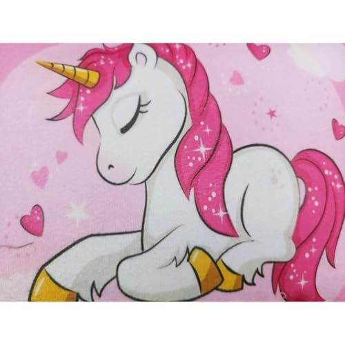 Image of Flying Baby Unicorn Design Printed Kids Cartoon Pillow /Cushion Fiber Filled Size 12x18 Inches (Pink)