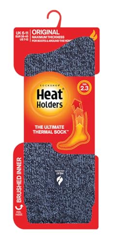 HEAT HOLDERS Men's Thermal Socks Size 7-12 US Denim Blue2