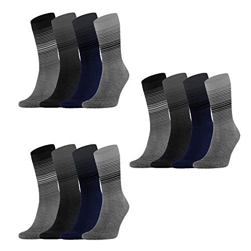 Lupex Shop Pack Chaussettes courtes en coton pour homme fantaisie à rayures Taille unique Mod. D8623, multicolore, Taille unique Cover