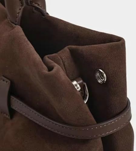 Bolso Tote de gamuza grande con correa y hebilla miniatura 6