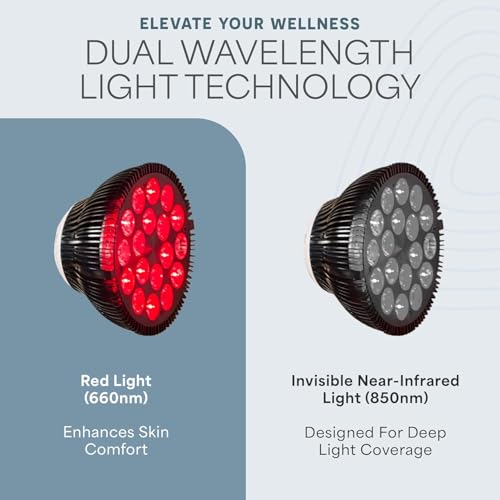 Image of LifePro Red Light Therapy Lamp - Infraglow Infrared Red Light Therapy Bulb with 660nm and 850 nm Wavelength -18 LEDs & Clip-On Lamp - at Home Infrared Bulb for Daily Wellness and Relaxation