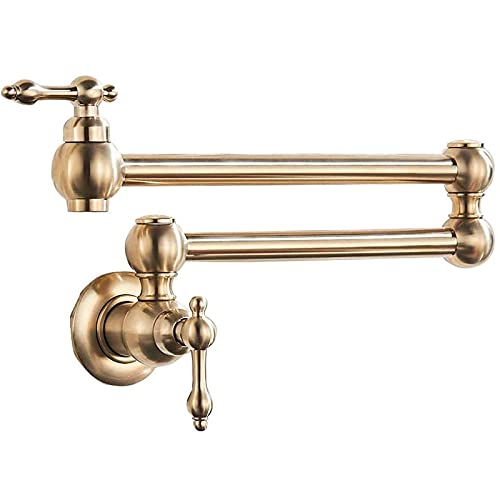 Grifo de llenado de olla de latón macizo para pared en cocinas elegantes 2