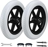 Wheelchair Rear Wheels Assembly 12 inch，12 1/2 x 2 1/4, Replacement Wheels Grey Solid Tire, Back Wheel Accessories for Manual Wheelchairs，Bearing: 12mm (Size : 30cm/12inch(2 counts))