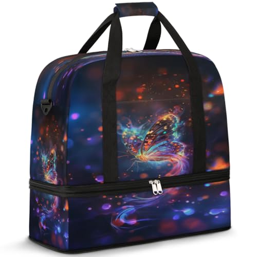 Bolsa de viaje plegable con compartimento separado y gran capacidad de 47L unisex