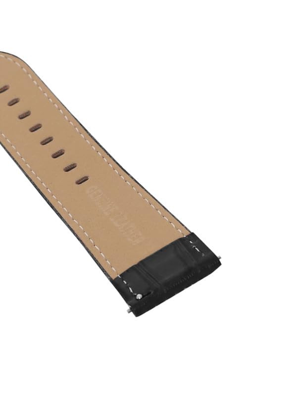 BIG SHOT Genuine Leather Watch Band Strap with Stainless Steel Buckle for Men and Women, Replacement Watch Straps, Leather Watch Strap 22mm (Toscana Black) 2