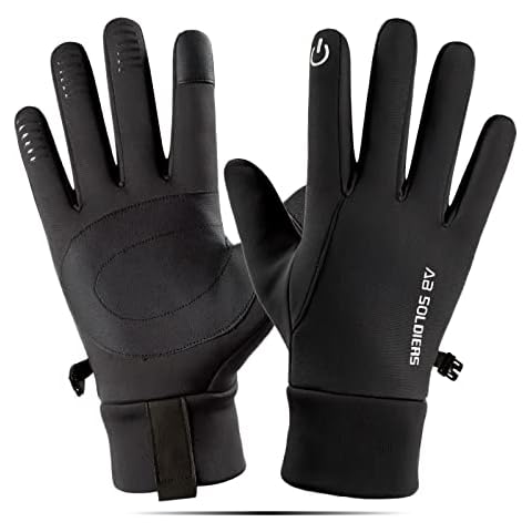 AYPOW Thermal Winter Gloves for Men Women, Touch Screen Waterproof Cycling Gloves, Waterproof Thermal Running Cycling Gloves Touch Screen Anti-Slip, Lightweight Thermal Gloves Men Women for M/L/XL Cover