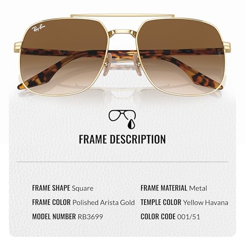 Ray-Ban RB3699 Square Shaped Sunglasses for Men & Women with Official RAYBAN Eyewear Kit3