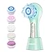 Spazzola Pulizia Viso, WANFEI Spazzola Elettrica per la Pulizia del Viso IPX7 impermeabile, Spazzola Face Spin ricaricabile con 3 modalità, 5 testine per pulizia profonda, esfoliante