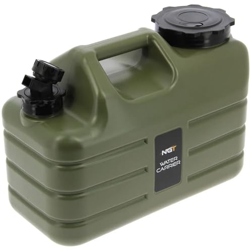 NGT Water Container Carrier 11L Heavy Duty Carp Fishing Camping Jerrycan with Tap Green