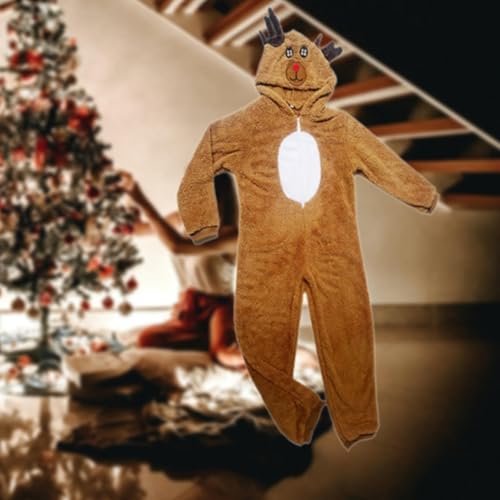 Qianly Pijamas Onesie para Festas de Natal, Traje Adulto, L