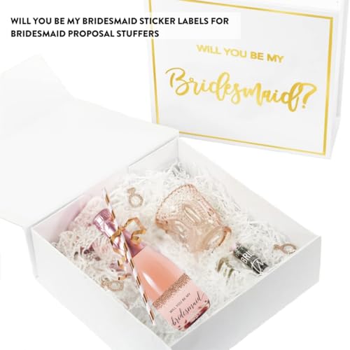 Andaz Press APP58214 Mini Champagne Wine Bottle Proposal Labels Will You Be My Bridesmaid? Matron Maid Of Honor? thumb #4