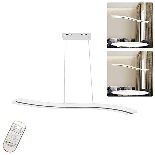 Preisvergleich Produktbild Pendelleuchte 36W Dimmbarer LED Pendelleuchte Höhenverstellbar Hängeleuchte Polierte Acrylplatte und Wellenförmiger Edelstahl Hängeleuchte