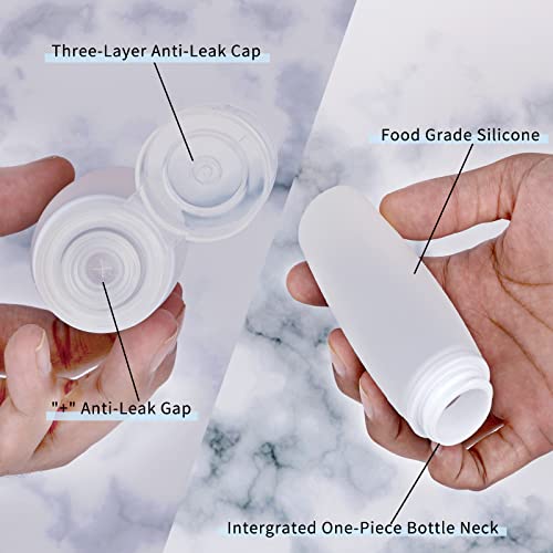 Silicone Travel Bottles For Toiletries Tsa Approved Travel Size Containers Set 4 Pack Portable Leak Proof Refillable Cosmetic Squeeze Bottles Shampoo Hair Conditioner Body Lotion Bath Shower Gel #TOP2