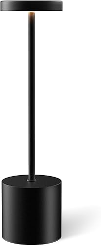 Miniatura 14 de Juego de 2 lámparas de mesa inalámbricas, recargables de 5000 mAh, lámparas de mesa para exteriores, lámpara de escritorio LED portátil, luz Negro