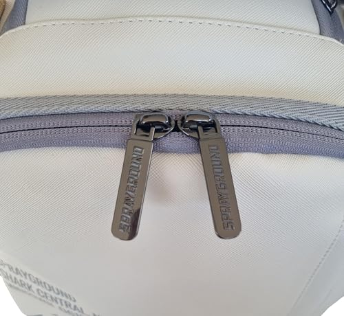 Sprayground Cream Check Shark Central Backpack4