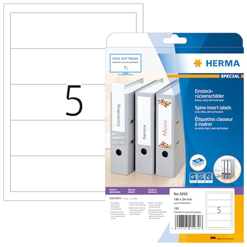 HERMA 5032 Einsteckrückenschilder für Ordner perforiert kurz...