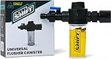 Salt Shift Universal Flusher Canister - Marine Engine Flush Adapter for Boats, Jet Skis, PWC, with 3 Flow Rate Settings, 100ml Capacity, Easy On/Off Valve, Durable Salt Remover Flushing, Mixer Tool