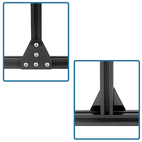 iYueMps 4pcs T Shaped Corner Bracket Plate for 2020 Aluminum Extrusion with 20pcs M5 T Nuts 20pcs M5x8mm Screws 1pcs Wrench for 2020 Aluminum Profile 3D Printer Frame-Black - Image 4