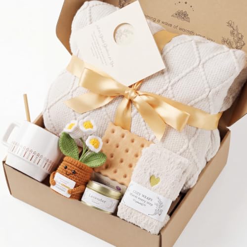 Gift Baskets for Women, Cozy Blanket Gift Box, Get Well Soon Care Package with Cozy...