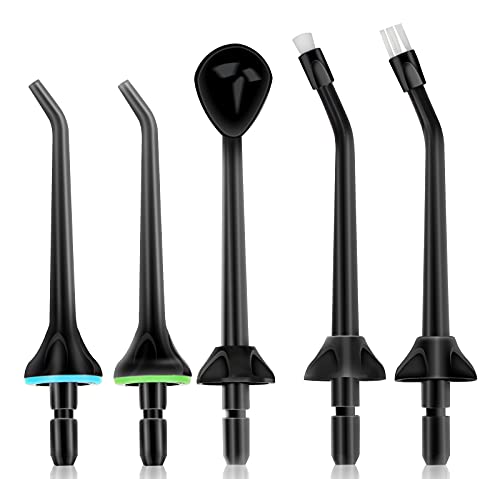TUREWELL Boquillas para irrigador bucal, 4 puntas de chorro estándar y 1 limpiador de lengua, para irrigadores bucales familiares YXY-801, YXY-802,YXY-803 (5 Piezas)