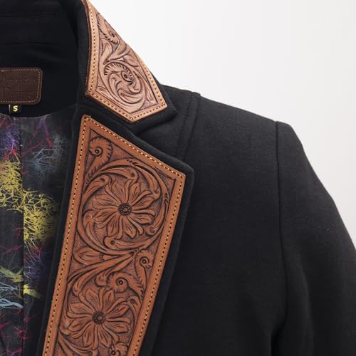 American Darling Genuine leather Hand tooled carved Women Blazer dress jacket | Vintage3