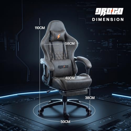 Image of BAYBEE Drogo Multi-Purpose Ergonomic Gaming Chair with 7 Way Adjustable Seat, Head & USB Massager, PU Leather Lumbar Pillow Home & Office Chair with Full Reclining Back Footrest (Emperor Brown)