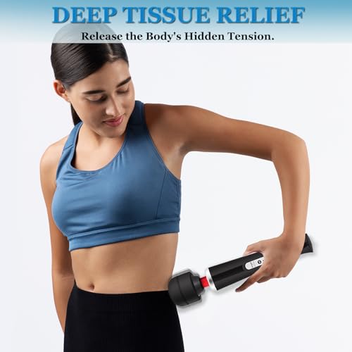Image of Wand Massager for Women - Cordless High-Frequency Handheld Body Massager with 10 Rhythmic Modes - Ergonomic Back & Shoulder Tension Relief - Splash-Proof Personal Wellness Essential (Onyx)