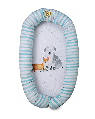 Baby Jalebi Personalized Soft Organic Cotton Baby Nest/Switcheroo (Woofington, Initials"B")