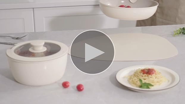 Redchef Casseroles En Céramique Antiadhésives Avec Poignée Amovible,16 Pièces Rose, Poêle 20/26 Cm, Poêle Profonde 26 Cm, Casserole 18/20 Cm, Empilable Pour Tous Les Types De Cuisinières (Rose